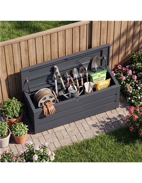 Lockable Outdoor Steel Storage Box 1490 x 520 x 587mm | Stalwart DA-SART120