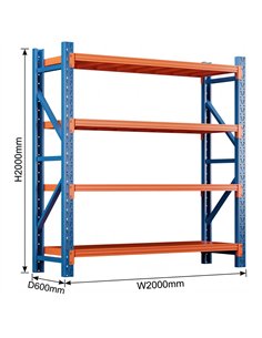 Heavy Duty Steel Storage Shelf 2000 x 600 x 2000mm | Stalwart DA-SART122 2
