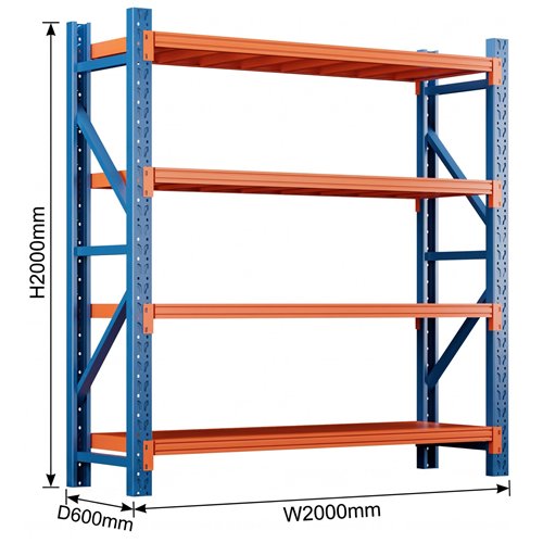 Heavy Duty Steel Storage Shelf 2000 x 600 x 2000mm | Stalwart DA-SART122