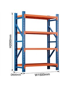 Heavy Duty Steel Storage Shelf 1500 x 600 x 2000mm | Stalwart DA-SART124 2