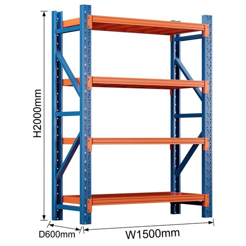 Heavy Duty Steel Storage Shelf 1500 x 600 x 2000mm | Stalwart DA-SART124