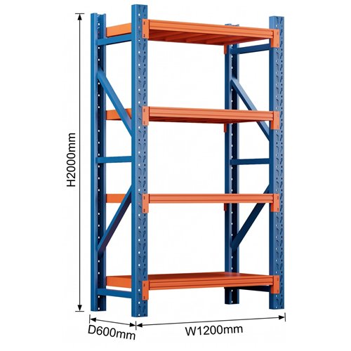 Heavy Duty Steel Storage Shelf 1200 x 600 x 2000mm | Stalwart DA-SART126