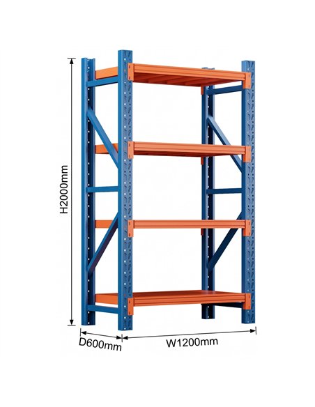 Heavy Duty Steel Storage Shelf 1200 x 600 x 2000mm | Stalwart DA-SART126