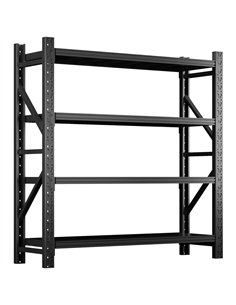 Heavy Duty Black Steel Storage Shelf 2000 x 600 x 2000mm | Stalwart DA-SART128