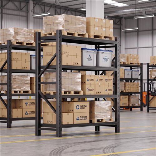Heavy Duty Black Steel Storage Shelf 2000 x 600 x 2000mm | Stalwart DA-SART128