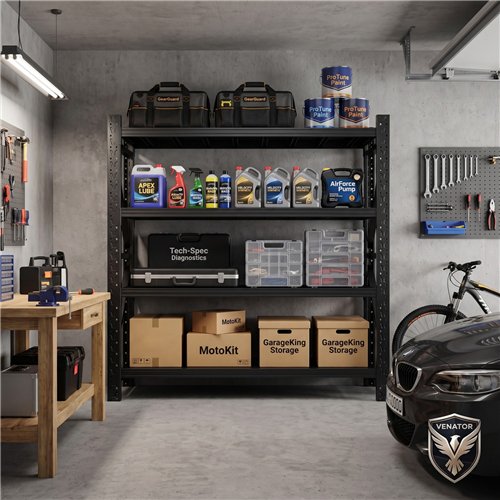 Heavy Duty Black Steel Storage Shelf 2000 x 600 x 2000mm | Stalwart DA-SART128