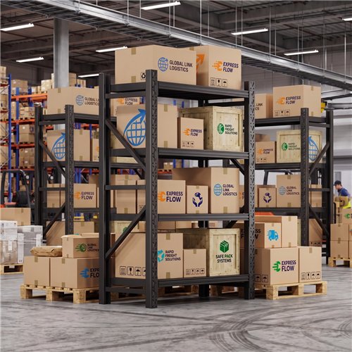 Heavy Duty Black Steel Storage Shelf 1500 x 600 x 2000mm | Stalwart DA-SART130