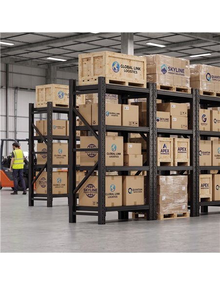 Heavy Duty Black Steel Storage Shelf 1200 x 600 x 2000mm | Stalwart DA-SART132