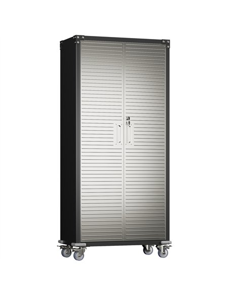 Lockable Mobile Steel Storage Cabinet 820 x 410 x 1830mm | Stalwart DA-SART302