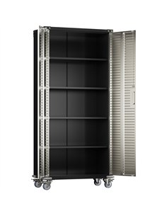 Lockable Mobile Steel Storage Cabinet 820 x 410 x 1830mm | Stalwart DA-SART302 2