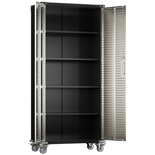 Lockable Mobile Steel Storage Cabinet 820 x 410 x 1830mm | Stalwart DA-SART302