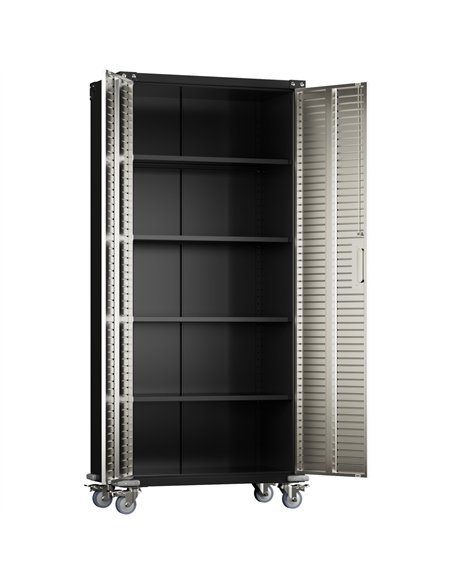 Lockable Mobile Steel Storage Cabinet 820 x 410 x 1830mm | Stalwart DA-SART302