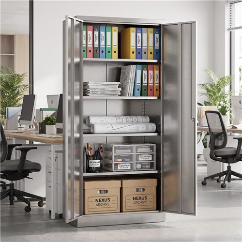 Lockable Stainless Steel Storage Cabinet 800 x 400 x 1800mm | Stalwart DA-SART304