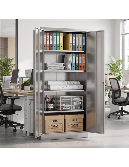 Lockable Stainless Steel Storage Cabinet 800 x 400 x 1800mm | Stalwart DA-SART304