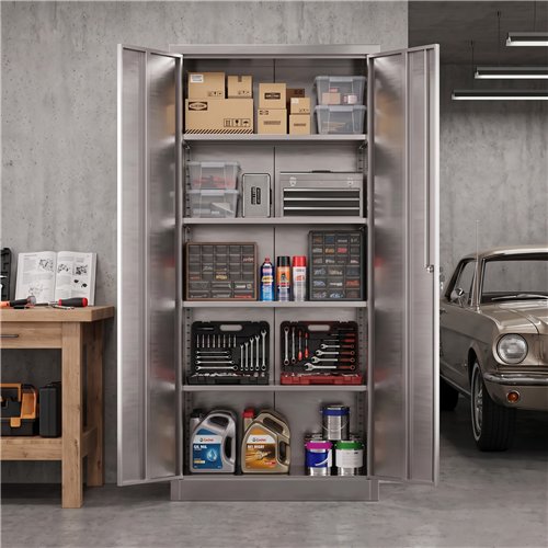 Lockable Stainless Steel Storage Cabinet 800 x 400 x 1800mm | Stalwart DA-SART304