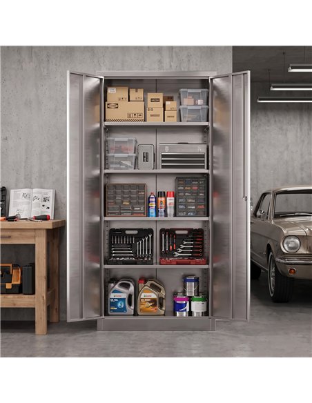 Lockable Stainless Steel Storage Cabinet 800 x 400 x 1800mm | Stalwart DA-SART304