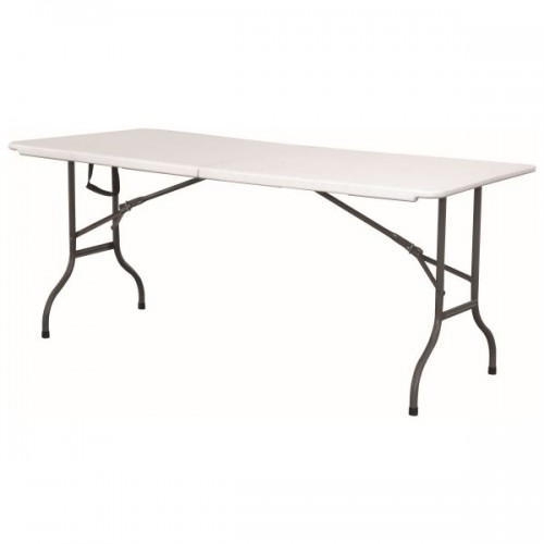 Centre Folding Table 6' White Hdpe