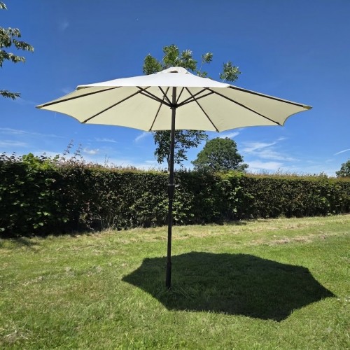 Garden Round Parasol 2.75m Diameter Cream for Home or Commercial use