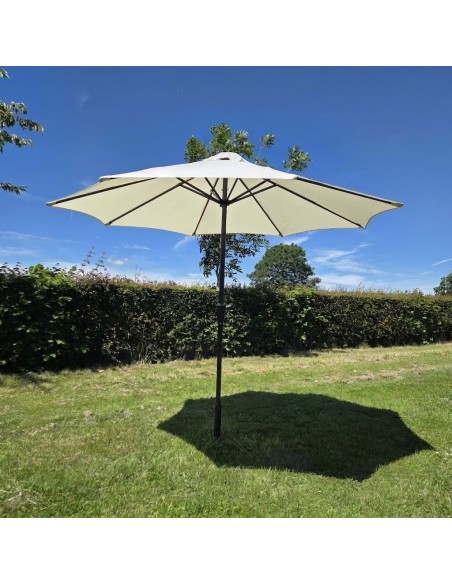 Garden Round Parasol 2.75m Diameter Cream for Home or Commercial use