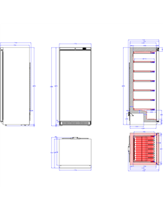 Commercial Freezer Upright cabinet Stainless steel 600 litres Single door GN2/1 Static cooling | Stalwart DA-F600S 2