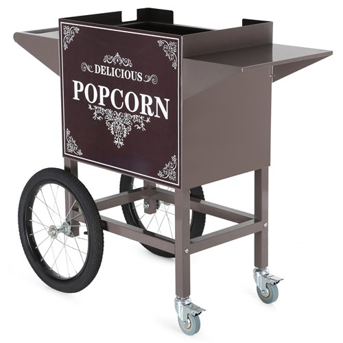 Commercial Popcorn Machine Trolley with Storage Cabinet, Large Wheels &amp Brakes 940 x 450 x 780mm | Stalwart DA-POPCORN104B