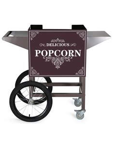 Commercial Popcorn Machine Trolley with Storage Cabinet, Large Wheels &amp Brakes 940 x 450 x 780mm | Stalwart DA-POPCORN104B 2