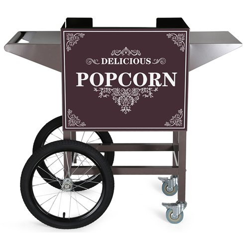 Commercial Popcorn Machine Trolley with Storage Cabinet, Large Wheels &amp Brakes 940 x 450 x 780mm | Stalwart DA-POPCORN104B