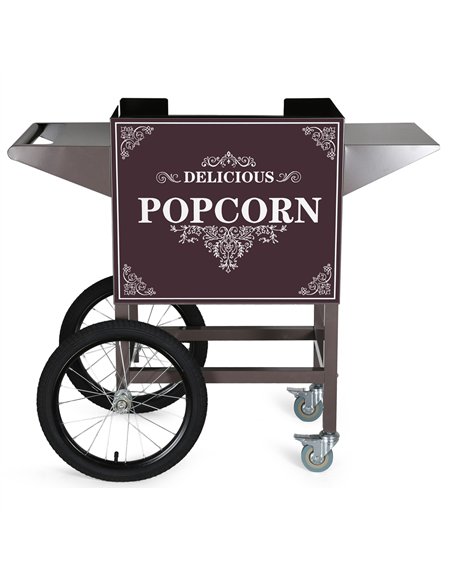 Commercial Popcorn Machine Trolley with Storage Cabinet, Large Wheels &amp Brakes 940 x 450 x 780mm | Stalwart DA-POPCORN104B