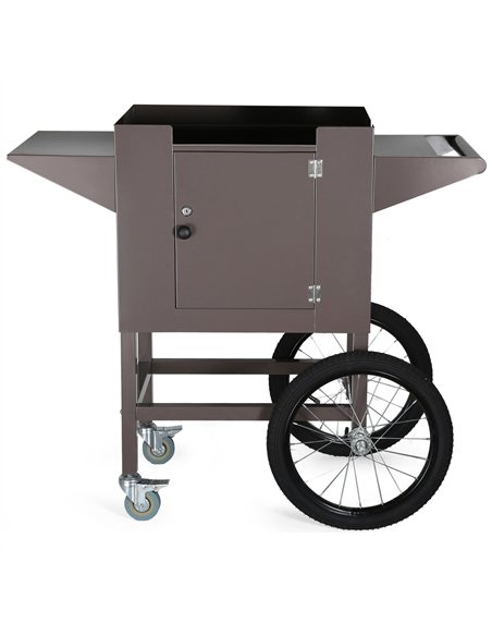 Commercial Popcorn Machine Trolley with Storage Cabinet, Large Wheels &amp Brakes 940 x 450 x 780mm | Stalwart DA-POPCORN104B