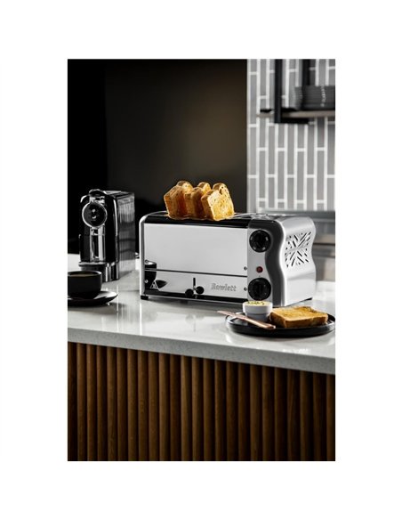 Rowlett Esprit 4 Slot Toaster Chrome with Duraheat Elements & Sandwich Cage