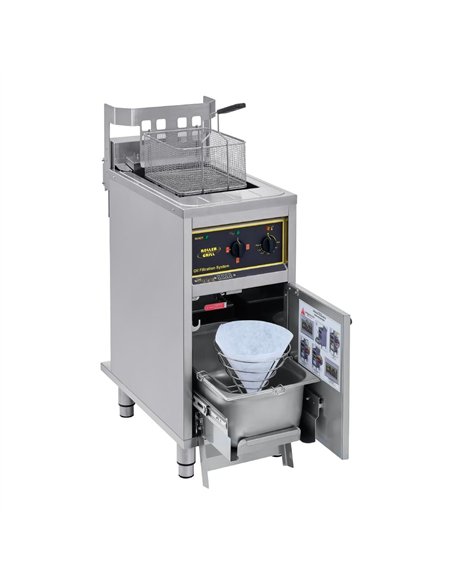 Roller Grill Single Tank Electric Fryer with Oil Filtration