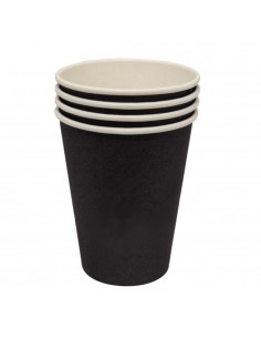 Olympia Black Single Wall Hot Cups 8oz x50