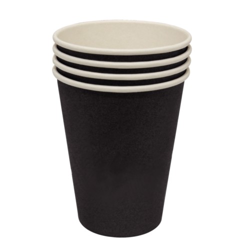 Olympia Black Single Wall Hot Cups 12oz x1000