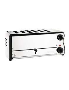 Rowlett Esprit 6 Slot Toaster with Sandwich Cages and Extra Duraheat Elements Chrome