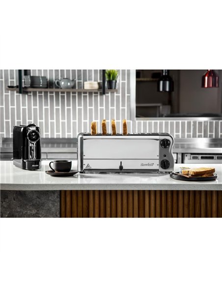 Rowlett Esprit 6 Slot Toaster with Sandwich Cages and Extra Duraheat Elements Chrome