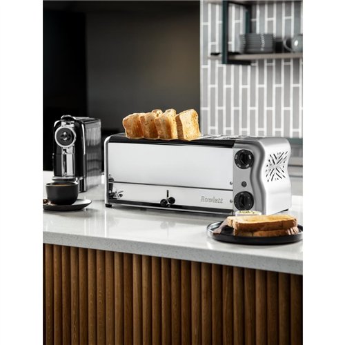 Rowlett Esprit 6 Slot Toaster with Sandwich Cages and Extra Duraheat Elements Chrome