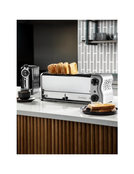 Rowlett Esprit 6 Slot Toaster with Sandwich Cages and Extra Duraheat Elements Chrome