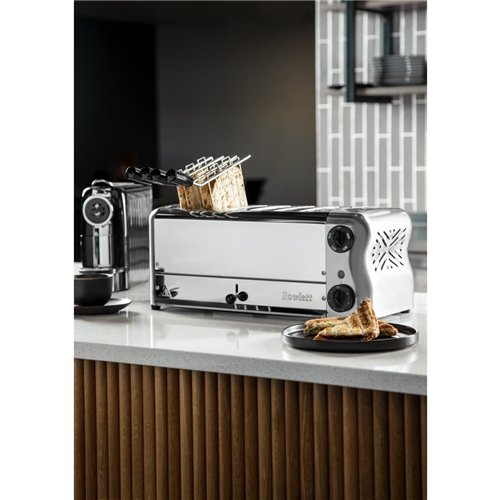 Rowlett Esprit 6 Slot Toaster with Sandwich Cages and Extra Duraheat Elements Chrome