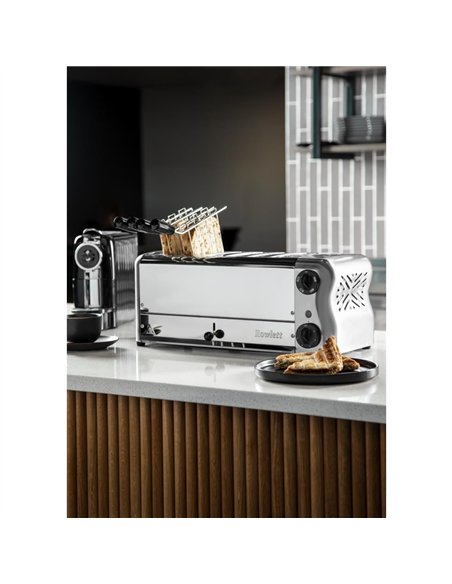 Rowlett Esprit 6 Slot Toaster with Sandwich Cages and Extra Duraheat Elements Chrome
