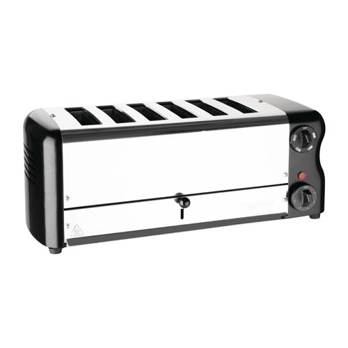 Rowlett Esprit 6 Slot Toaster Jet Black with Duraheat Elements & Sandwich Cage