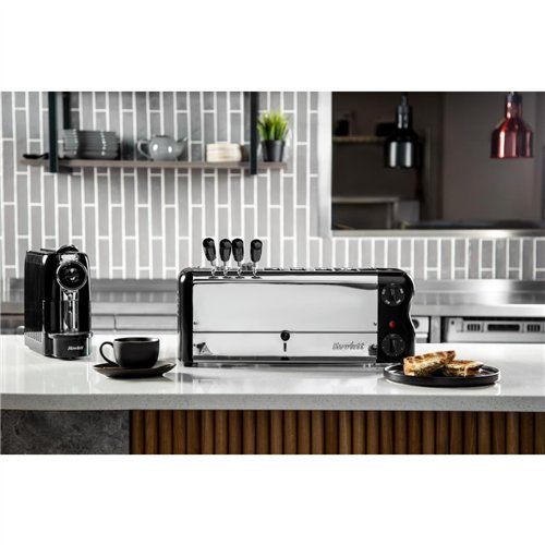 Rowlett Esprit 6 Slot Toaster Jet Black with Duraheat Elements & Sandwich Cage