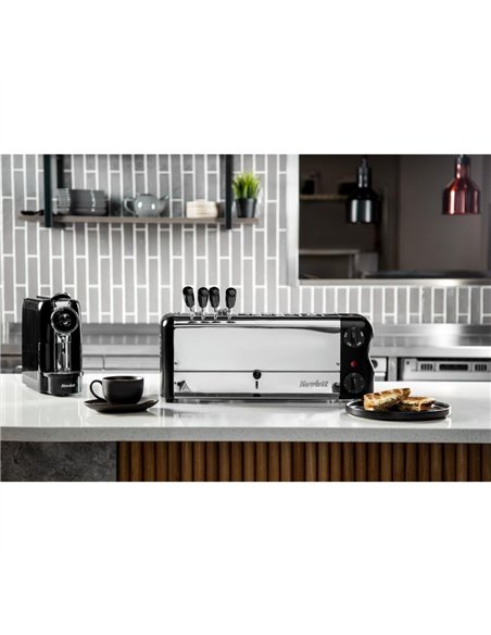 Rowlett Esprit 6 Slot Toaster Jet Black with Duraheat Elements & Sandwich Cage