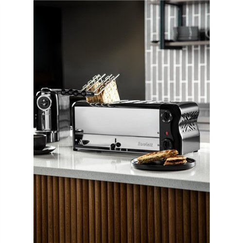 Rowlett Esprit 6 Slot Toaster Jet Black with Duraheat Elements & Sandwich Cage