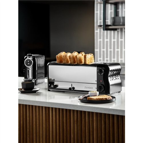 Rowlett Esprit 6 Slot Toaster Jet Black with Duraheat Elements & Sandwich Cage