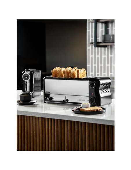 Rowlett Esprit 6 Slot Toaster Jet Black with Duraheat Elements & Sandwich Cage