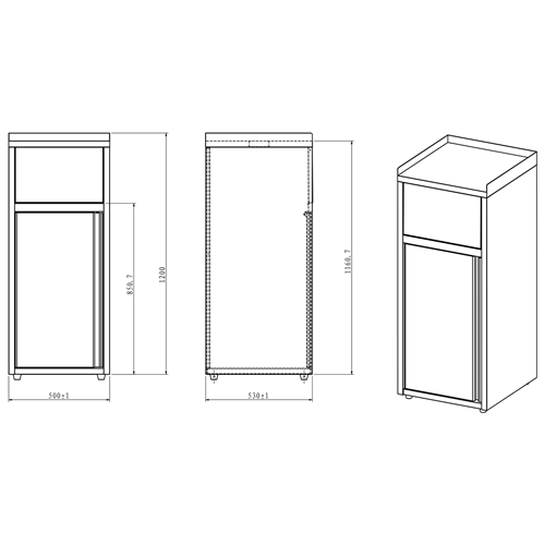 Commercial Waste Bin Cabinet Stainless steel | Stalwart DA-THAER55