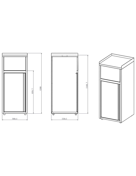 Commercial Waste Bin Cabinet Stainless steel | Stalwart DA-THAER55