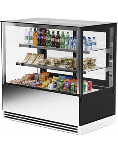 Display Showcase Merchandiser Fridge 545 Litres 2 Shelves 1500×700×1200mm Black &amp Stainless Steel | Stalwart DA-HL1500ER2