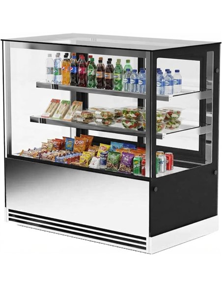 Display Showcase Merchandiser Fridge 545 Litres 2 Shelves 1500×700×1200mm Black &amp Stainless Steel | Stalwart DA-HL1500ER2
