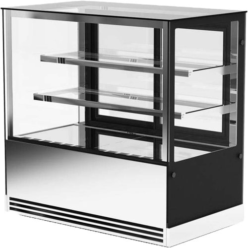 Display Showcase Merchandiser Fridge 545 Litres 2 Shelves 1500×700×1200mm Black &amp Stainless Steel | Stalwart DA-HL1500ER2